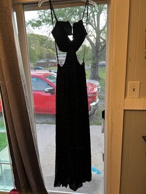 Sean Collection Black Beaded Cut Out Maxi Dress XS